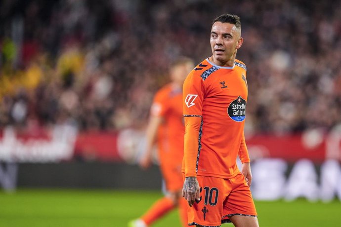 Iago Aspas of RC Celta de Vigo looks on during the Spanish league, LaLiga EA Sports, football match played between Sevilla FC and RC Celta de Vigo at Ramon Sanchez-Pizjuan stadium on December 14, 2024, in Sevilla, Spain.