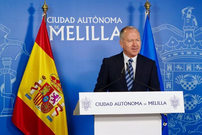 El vicepresidente de Melilla Miguel Marín hoy en rueda de prensa