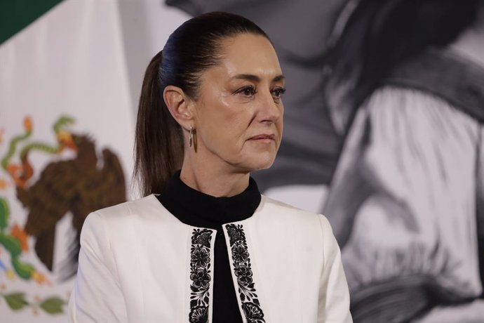 02 January 2025, Mexico, Mexico City: Mexican President Claudia Sheinbaum speaks during a briefing conference at National Palace. Photo: Luis Barron/eyepix via ZUMA Press Wire/dpa