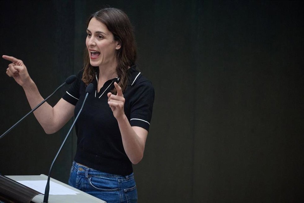 Archivo - La portavoz de Más Madrid en el Ayuntamiento, Rita Maestre, interviene durante un pleno extraordinario del Ayuntamiento de Madrid, en el Palacio de Cibeles, a 25 de junio de 2024, en Madrid (España).
