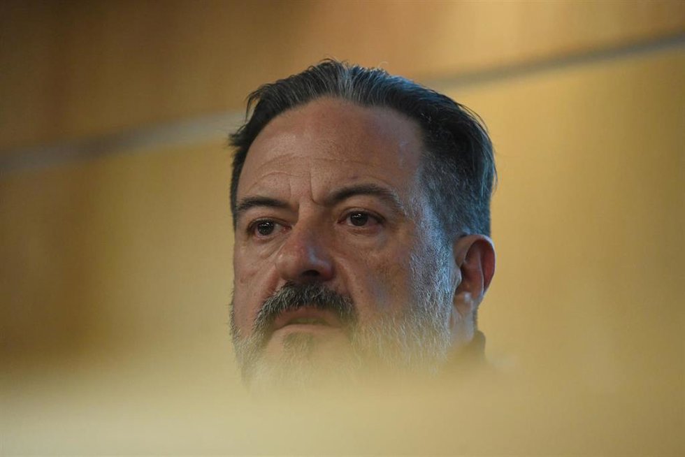 Archivo - El eurodiputado de IU y presidente de la Delegación para las Relaciones con Palestina del Parlamento Europeo, Manu Pineda, durante el acto El derecho de Palestina a existir, en la sede del Parlamento Europeo, a 18 de enero de 2024, en Madrid