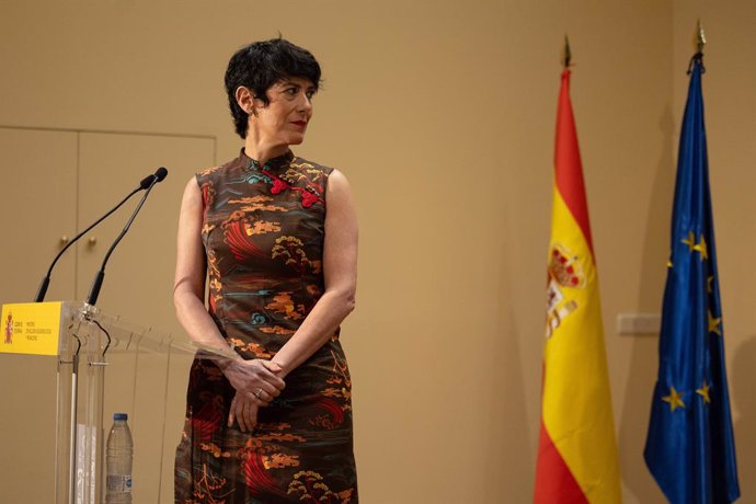 La ministra de Inclusión, Seguridad Social y Migraciones, Elma Saiz, ofrece una rueda de prensa, en el Ministerio de Inclusión, Seguridad Social y Migraciones, a 9 de enero de 2025, en Madrid (España). Durante su comparecencia, la ministra ha realizado un