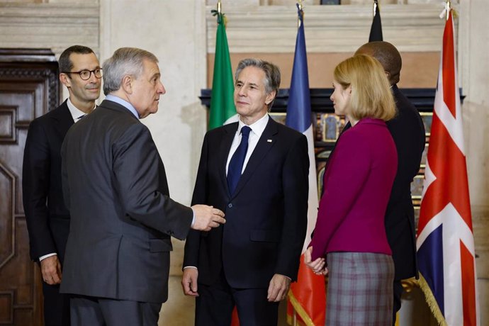 Reunión en Roma de los responsables de Exteriores de Italia, Estados Unidos, Reino Unido, Francia, Alemania y la UE