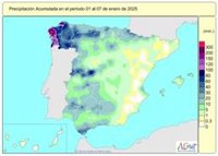Las lluvias acumuladas desde octubre se cifran en 222 l/m2, alrededor de un 8% menos de lo normal