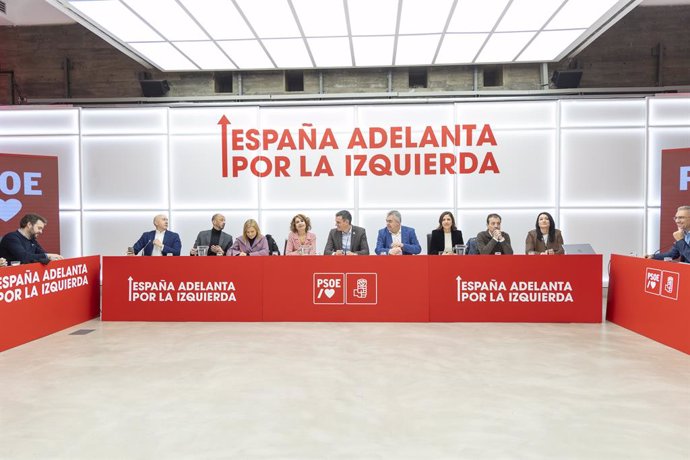 Reunión de la Comisión Ejecutiva Federal del PSOE en la sede nacional del partido en la calle Ferraz de Madrid.