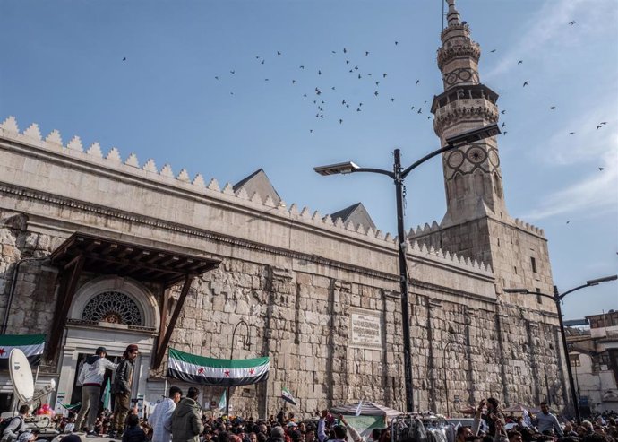 Fotografía de archivo de la mezquita de los Omeyas en la capital de Siria, Damasco