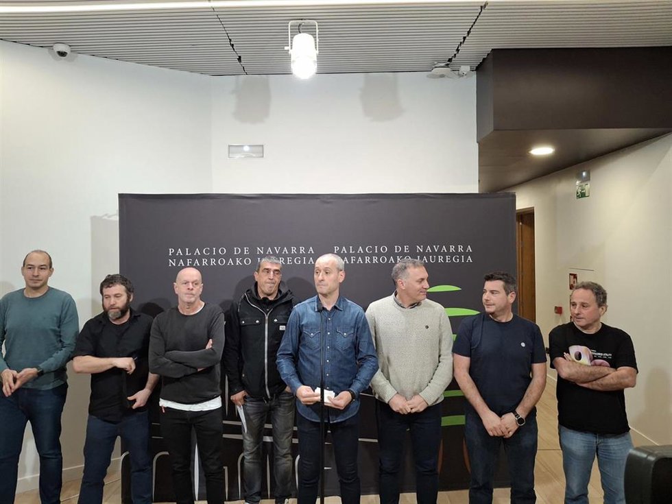 Representantes del comité de empresa de BSH Esquíroz tras la reunión con el Gobierno de Navarra.