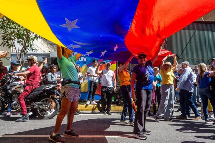 Manifestación de la oposición venezolana en Caracas