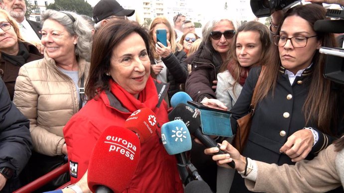 La ministra de Defensa, Margarita Robles, en el acto de despedida de la Princesa de Asturias.