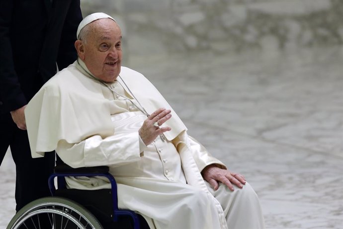 January 11,  2025 - Vatican City.  POPE FRANCIS  during the first Jubilee Audience in St, Paul Vi Hall at the Vatican. ÂEvandroInetti_via ZUMA Wire