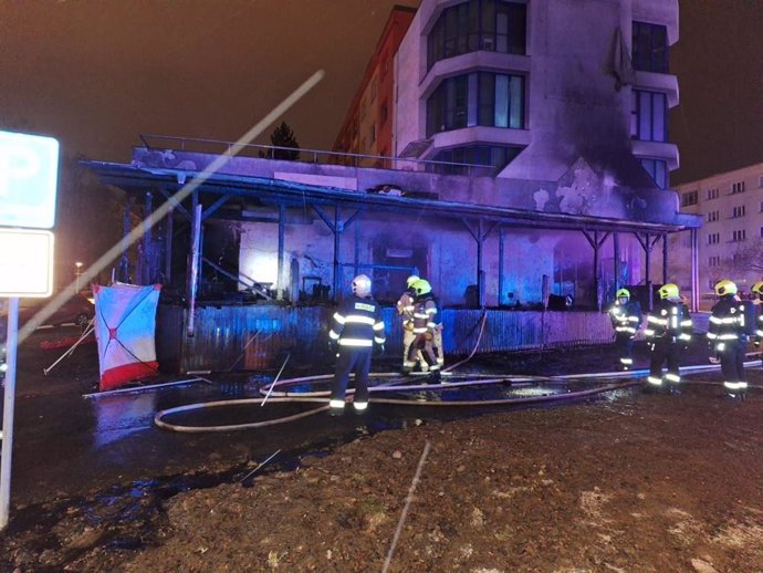 Incendio del restaurante U Kojota en la ciudad checa de Most