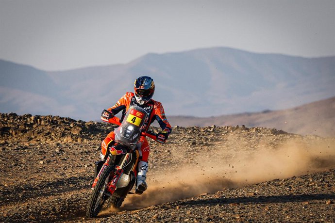 04 SANDERS Daniel (aus), KTM, Red Bull KTM Factory Racing, FIM W2RC, RallyGP, action during the Stage 6 of the Dakar 2025 on January 11, 2025 between Hail and Al Duwadimi, Saudi Arabia - Photo Frédéric Le Floc'h / DPPI
