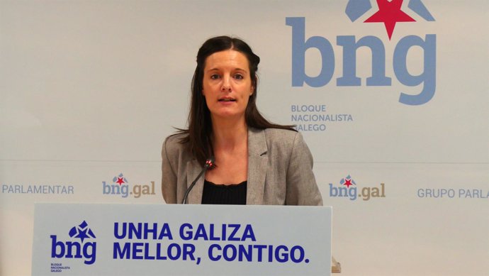 Archivo - La viceportavoz parlamentaria del BNG, Olalla Rodil, en rueda de prensa