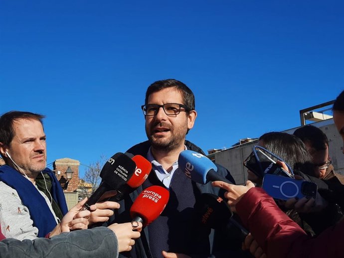 El portavoz de ERC en el Ayuntamiento de Barcelona, Jordi Castellana, en una atención a los medios este domingo