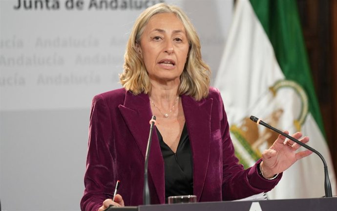 La consejera de Salud y Consumo, Rocío Hernández, durante la rueda de prensa. 