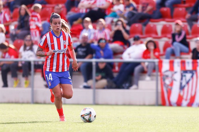 Archivo - Rosa Otermin of Atletico Madrid in action during the Spanish Women League, Liga F, football match played between Atletico de Madrid and Real Sociedad at Centro Deportivo Alcala de Henares on October 19, 2024, in Madrid, Spain.