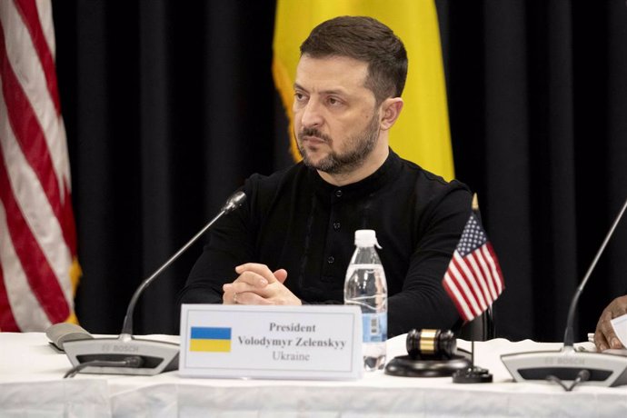 January 9, 2025, Ramstein Air Base, Rhineland-Palatinate, Germany: VOLODYMYR  ZELENSKY at Ukraine Defense Contact Group (UDCG) meeting at Ramstein Air Base.