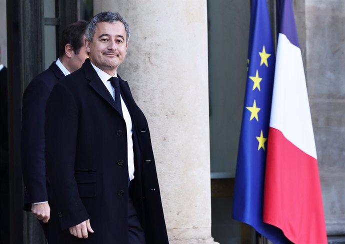 PARIS, Jan. 3, 2025  -- Gerald Darmanin, French minister of justice and also former interior minister, leaves after the first Council of Ministers under the new government at the Elysee Palace in Paris, France, on Jan. 3, 2025. French Prime Minister Franc