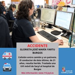 Gráfico elaborado por el 112 con datos del accidente con un patinete en Burgos