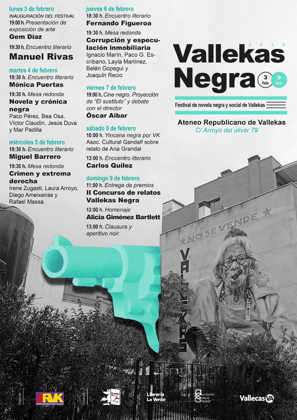 Cartel con la programación de la tercera edición de Vallekas Negra