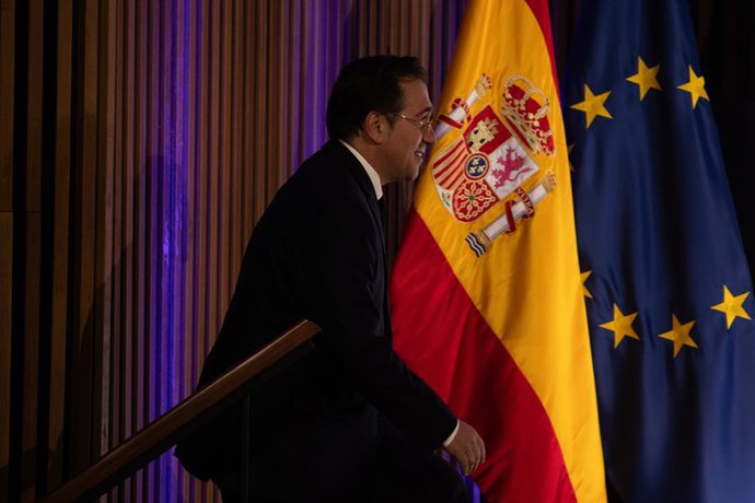 El ministro de Asuntos Exteriores, Unión Europea y Cooperación, José Manuel Albares, durante la IX Conferencia de Embajadores, en el Ministerio de Asuntos Exteriores, Unión Europea y Cooperación, a 13 de enero de 2025, en Madrid (España). Hoy y mañana, 14