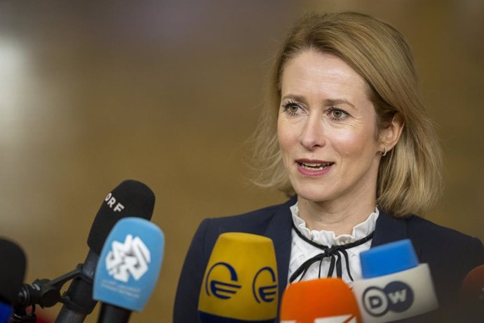 December 19, 2024, Brussels, Bxl, Belgium: Kaja Kallas , high Representative for Foreign Affairs and Security Policy and Vice-President of the European Commission   talks to the press upon arrival at the European Council Summit in Brussels, Belgium on 19/