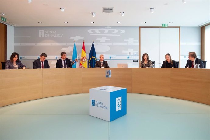 O titular do Goberno galego, Alfonso Rueda, preside a reunión do Consello da Xunta.