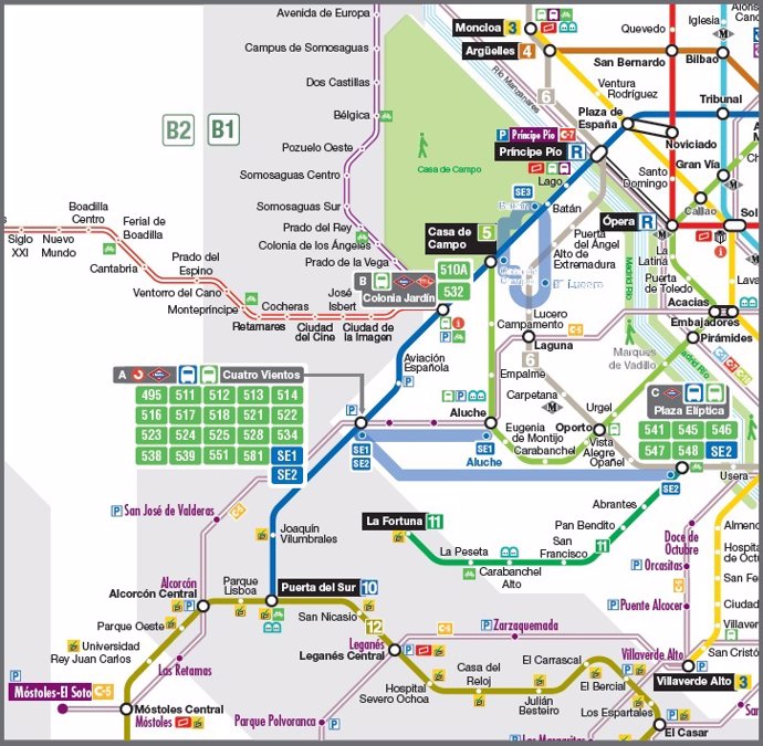 Alternativas de transporte público por las obras de la A-5