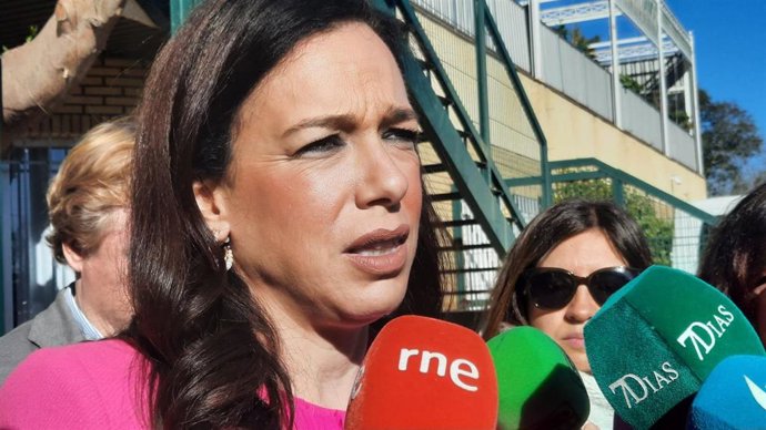 La consejera de Salud y Servicios Sociales, Sara García Espada, atiende a los medios