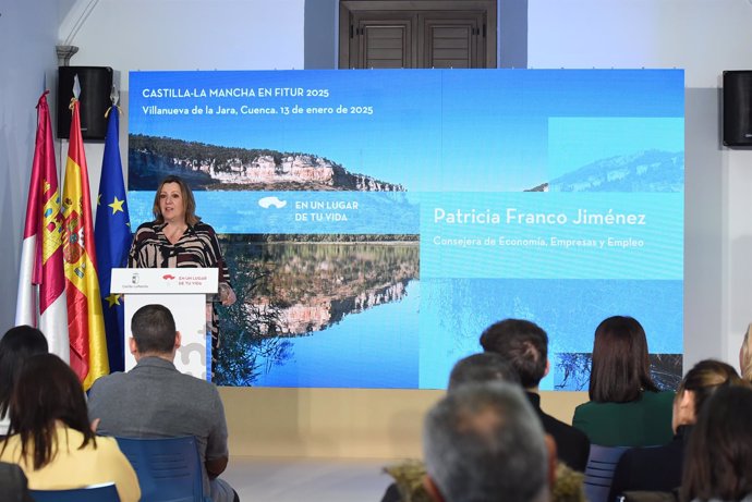 La consejera de Economía, Patricia Franco,ha presentado la propuesta de Castilla-La Mancha para FITUR 2025