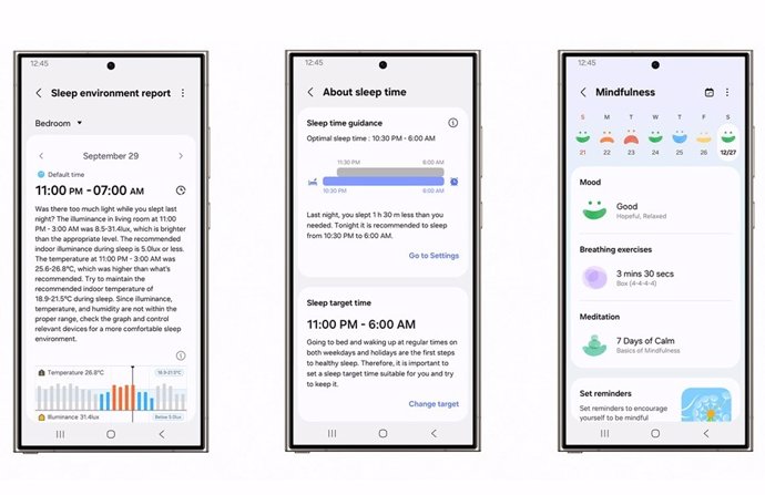 Nuevas funciones para el sueño y la salud mental de Samsung Health