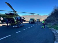 Un ciclista herido moderado al colisionar con un turismo en la GC-60, a su paso por Tejeda (Gran Canaria)