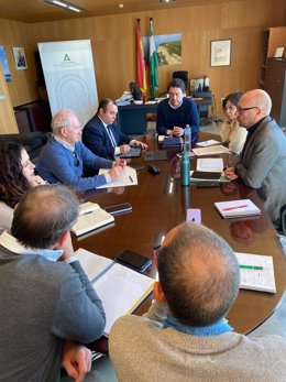 Daniel Sánchez con el presidente de la Femca y del Clúster Naval en Cádiz.