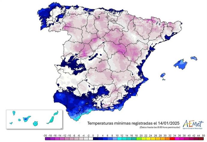 La mañana "más fría" en lo que va de invierno deja mínimas de -12ºC en puntos de Castilla y León, según AEMET.