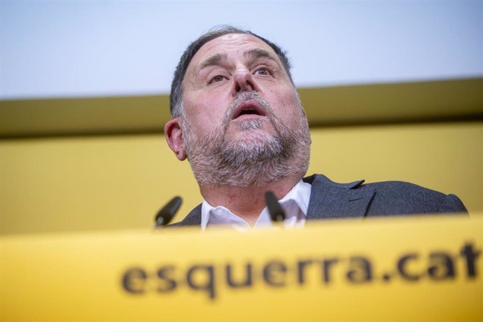 Oriol Junqueras durante la votación de la segunda vuelta del 30 Congreso Nacional de ERC, a 14 de diciembre de 2024, en Barcelona, Catalunya (España). Unos 8.000 militantes de ERC están llamados a participar por vía telemática en las votaciones para elegi