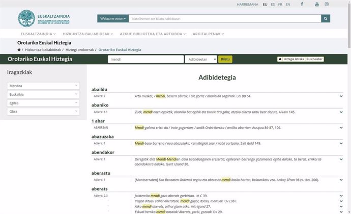 Euskaltzaindiaren 'Orotariko Euskal Hiztegia'