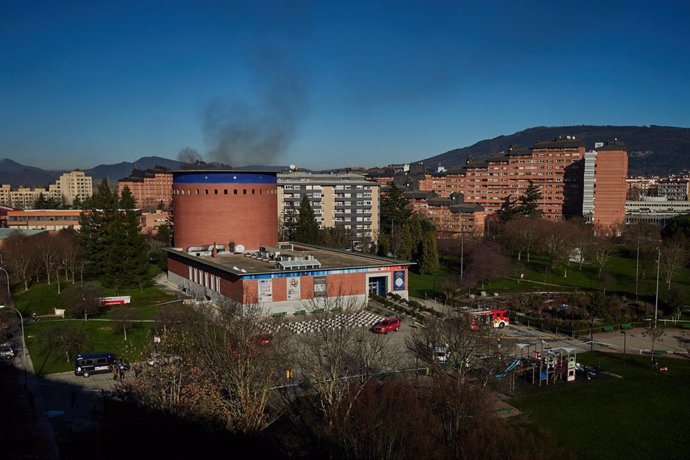 Incendio en el Planetario de Pamplona.