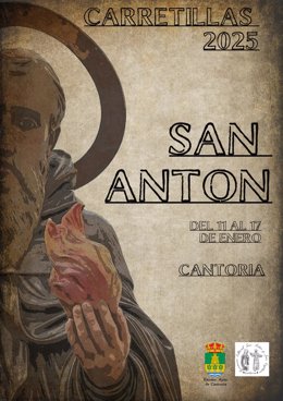 Cartel de las Carretillas 2025, en honor a San Antón, en Cantoria (Almería).