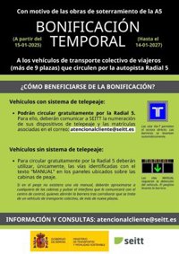 Gratuidad de la R5 en Madrid por las obras de la A-5: período de vigencia, horario y cómo solicitarlo