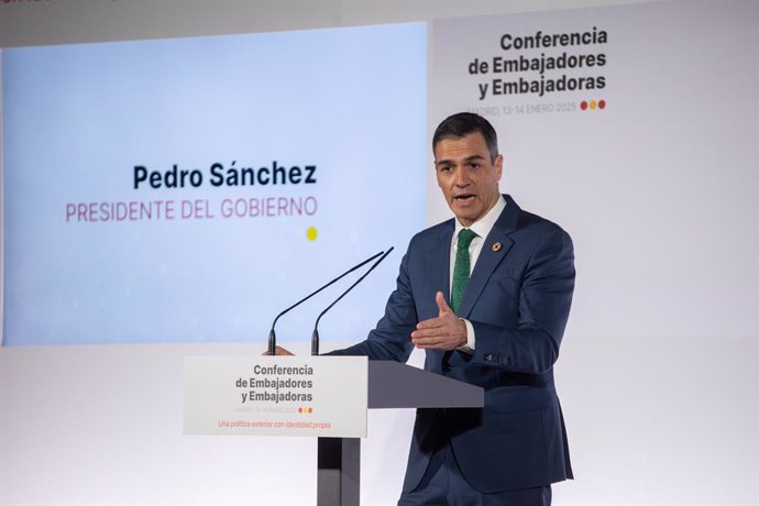 Pedro Sánchez durante la IX Conferencia de Embajadores