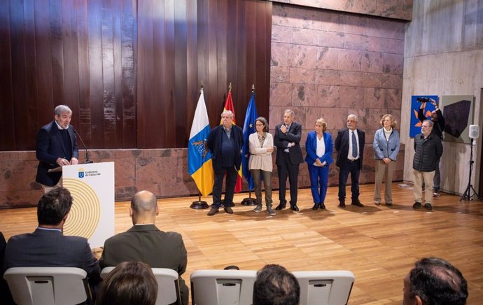 El presidente de Canarias, Fernando Clavijo, interviene en la presentación del comité de expertos sobre paisaje