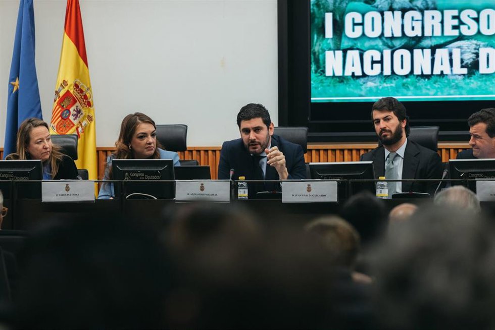 Alejandro Nolasco en su intervención en el I Congreso Nacional del Lobo.