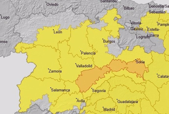 Previsión de avisos para este miércoles en Castilla y León