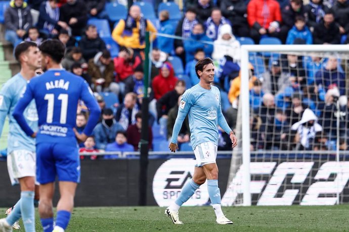 Archivo - Tadeo Allende of Celta celebrates a goal during the Spanish League, LaLiga EA Sports, football match played between Getafe CF and RC Celta de Vigo at Coliseum de Getafe stadium on February 11, 2024, in Getafe, Madrid, Spain.