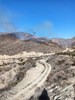 Incendio en el paraje El Saltador Alto de Carboneras (Almería).