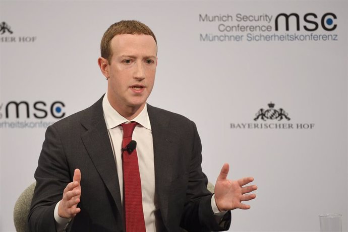 Archivo - 15 February 2020, Bavaria, Munich: Mark Zuckerberg, Chairman of Facebook, speaks during the 56th Munich Security Conference. Photo: Sven Hoppe/dpa