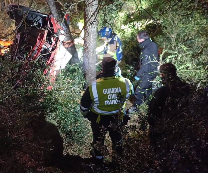 Accidente en la N-230 a la altura de Puente de Montañana (Huesca).