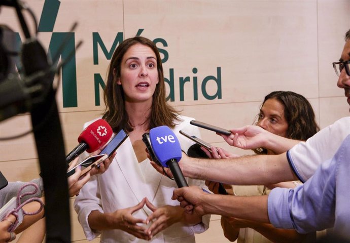 Archivo - La portavoz de Más Madrid en el Ayuntamiento, Rita Maestre, en un encuentro con prensa