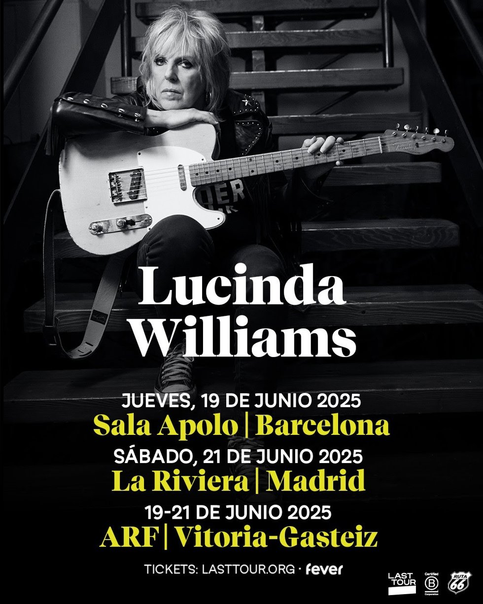 Cartel de los conciertos de Lucinda Williams en España en 2025