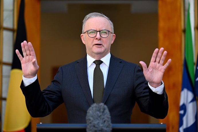 20 December 2024, Australia, Canberra: Australian Prime Minister Anthony Albanese speaks to the media during a press conference at Parliament House. Photo: Lukas Coch/AAP/dpa